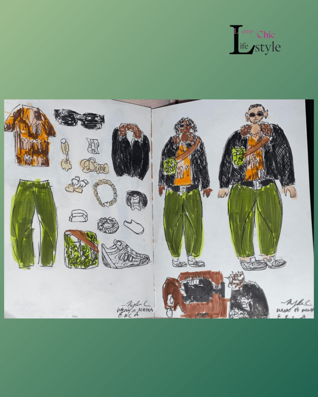 Fashion Illustration & Brand Mood board Heat in the Moment Type of Camo (Escapism & Cover Art&nbsp;Collection)