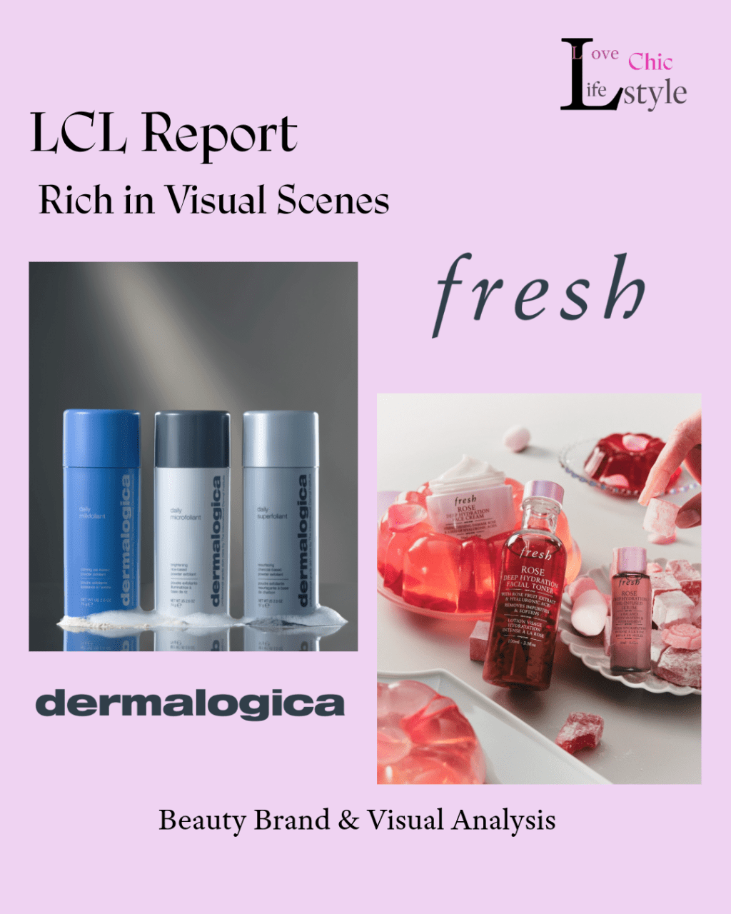 LCL Report: The Rich in Visual Scenes: of Beauty Brand ( Dermalogica or Fresh Beauty ) Photography&nbsp;