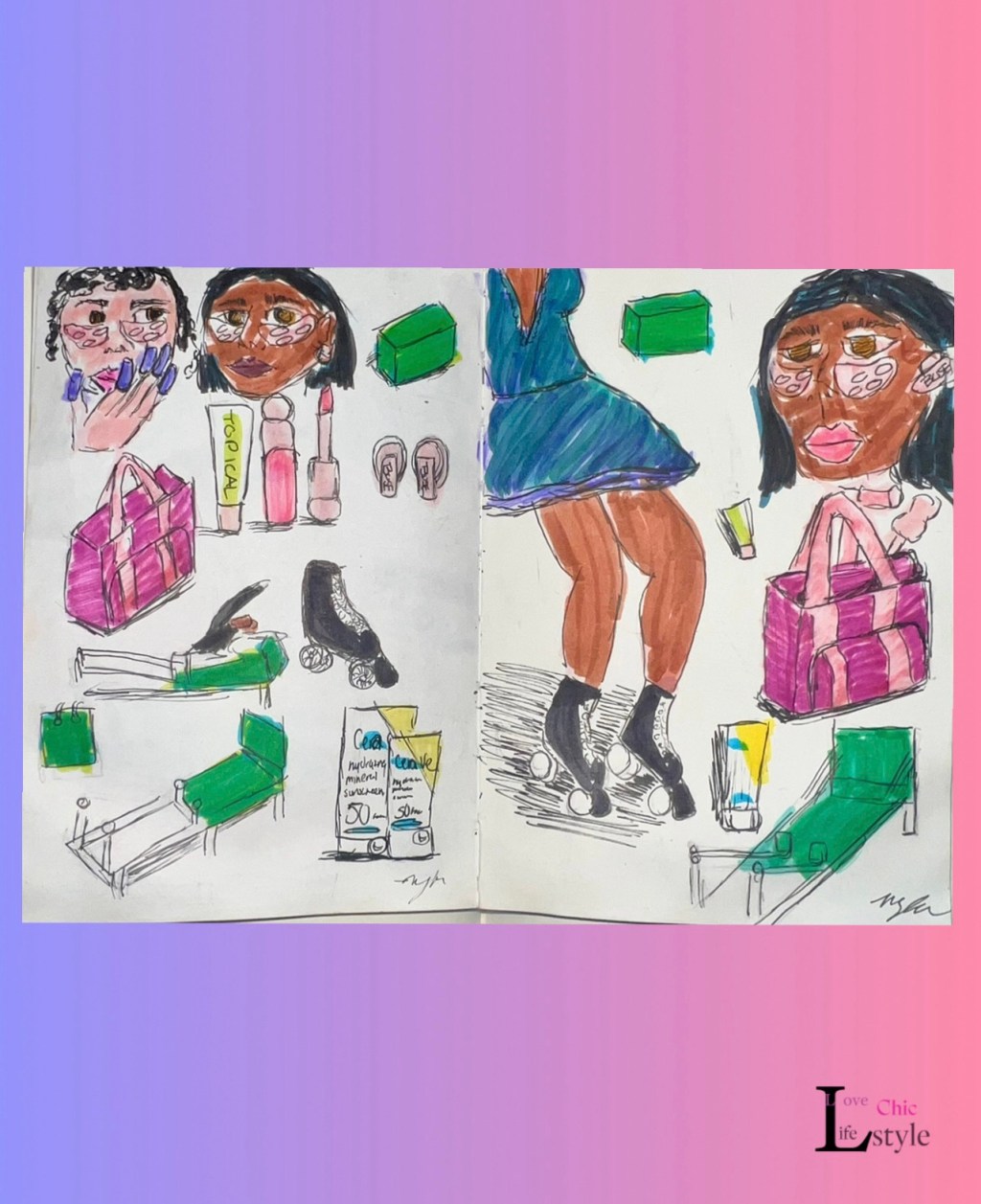 Roller Skating the New Pilates Fashion Illustrations & Brand Mood&nbsp;Board