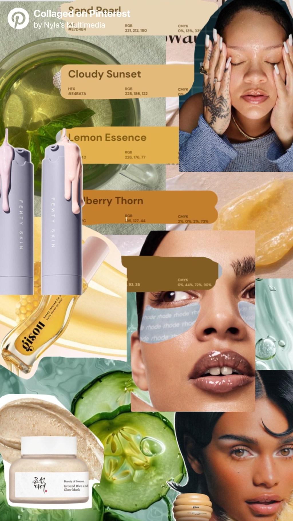 Tea & Grain Skincare Glow ( Brand Mood board & Fashion&nbsp;Illustrations)